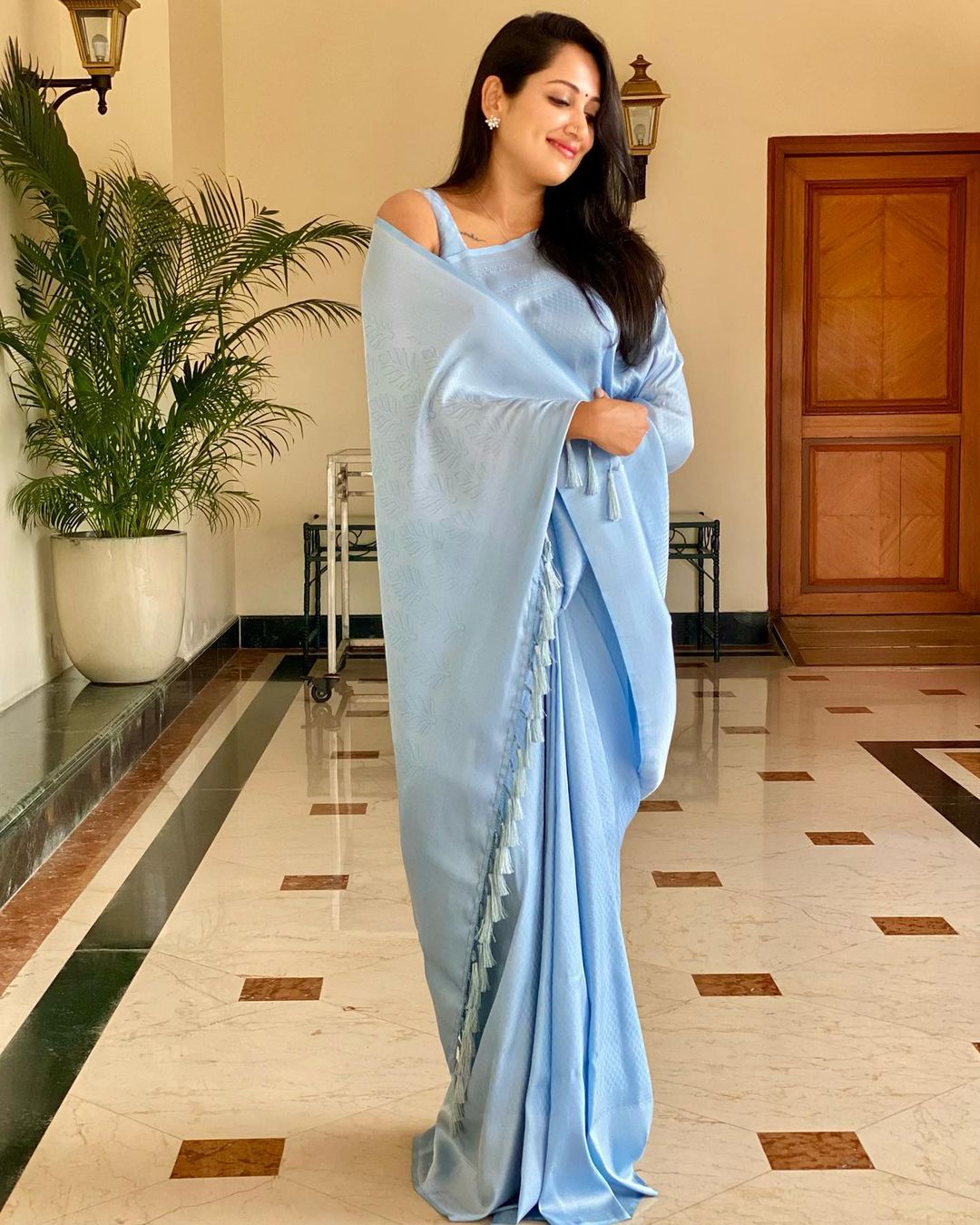 Classic Blue Banarasi Jacquard Saree for Festive Wear