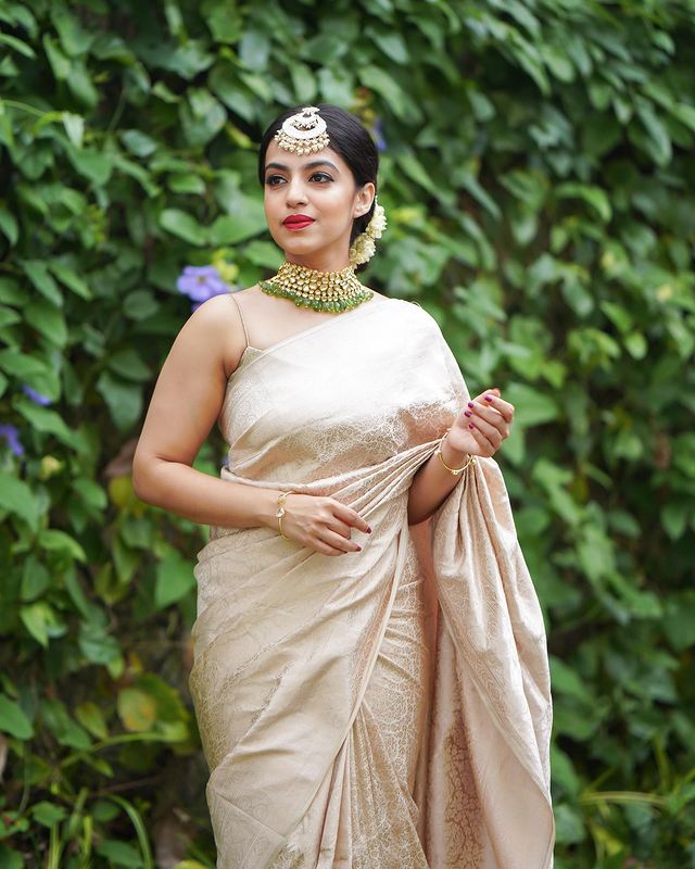 Traditional Kanjivaram Silk Saree with Intricate Prints